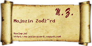 Mojszin Zoárd névjegykártya